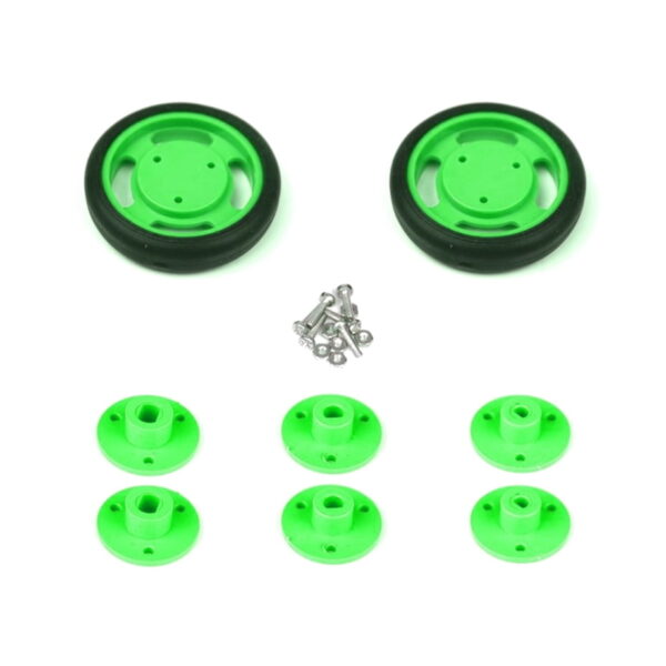 50x11mm Geçmeli Tekerlek Seti – Yeşil