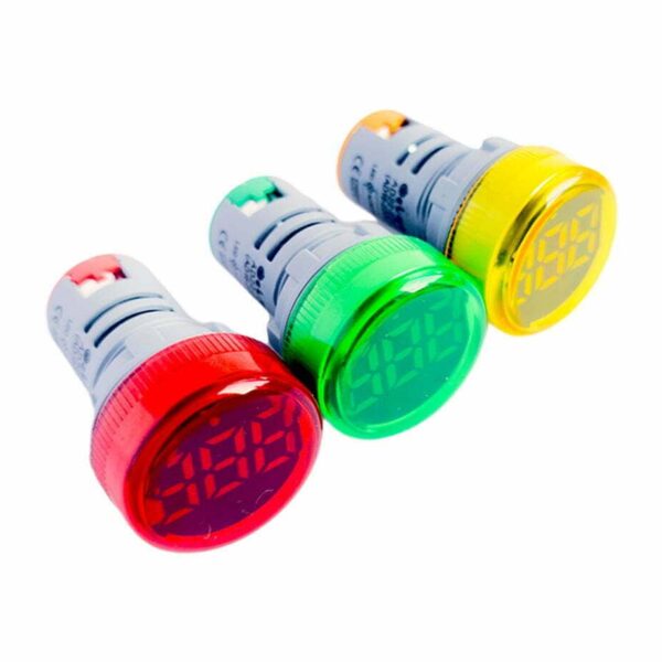 22mm 12-500V Sarı Voltmetreli Sinyal Lambası
