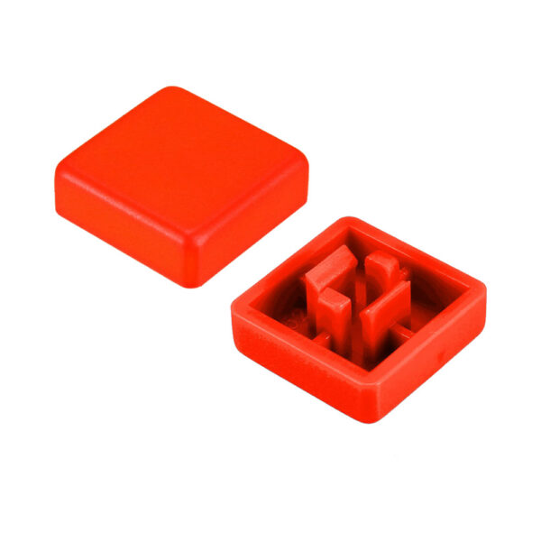 12x12mm Tact Switch Kapağı (Kare – Kırmızı)