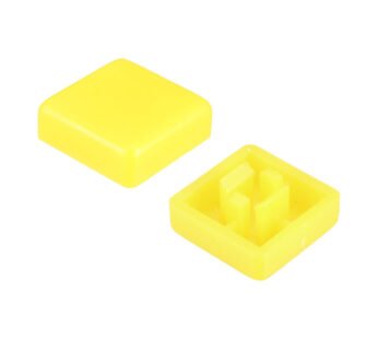 12x12mm Tact Switch Kapağı (Kare – Sarı)