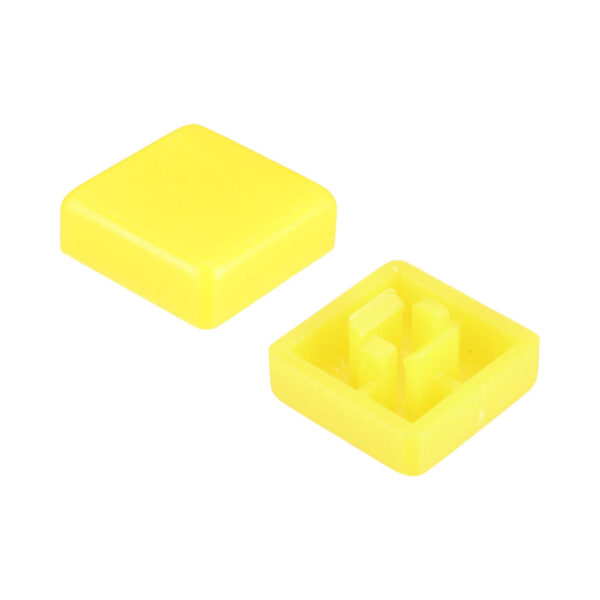 12x12mm Tact Switch Kapağı (Kare – Sarı)