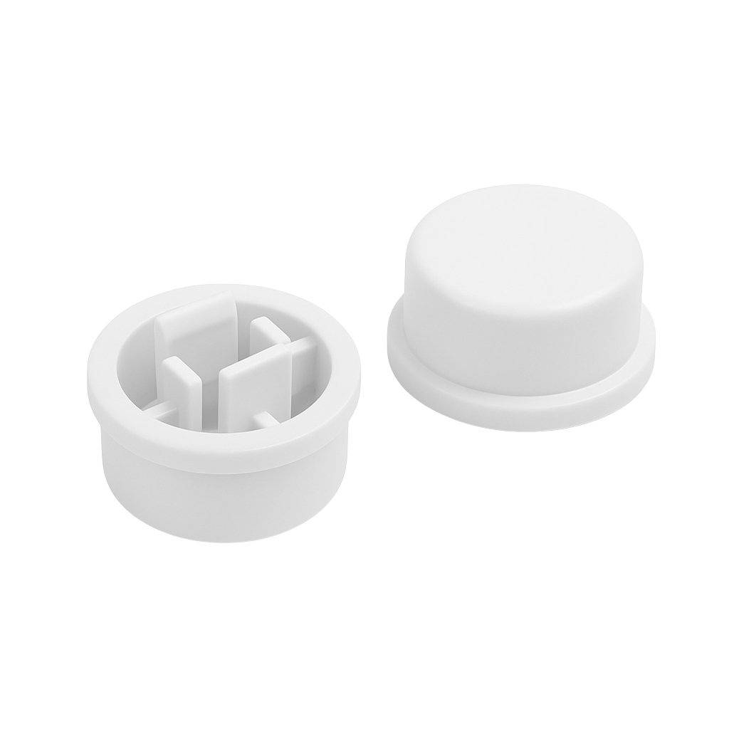 12x12mm Tact Switch Kapağı (Yuvarlak - Beyaz) 1