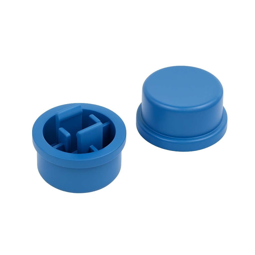 12x12mm Tact Switch Kapağı (Yuvarlak - Mavi) 1