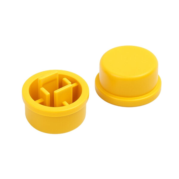 12x12mm Tact Switch Kapağı (Yuvarlak – Sarı)
