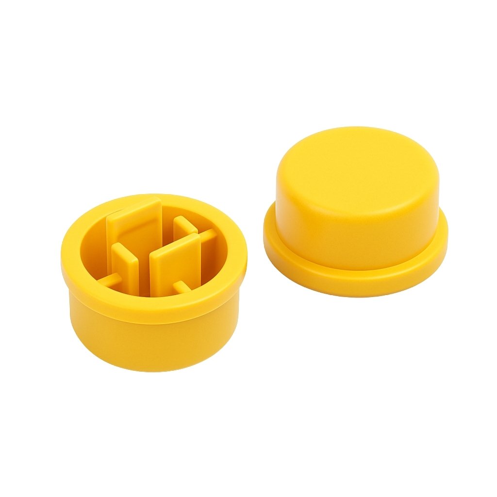 12x12mm Tact Switch Kapağı (Yuvarlak - Sarı) 1
