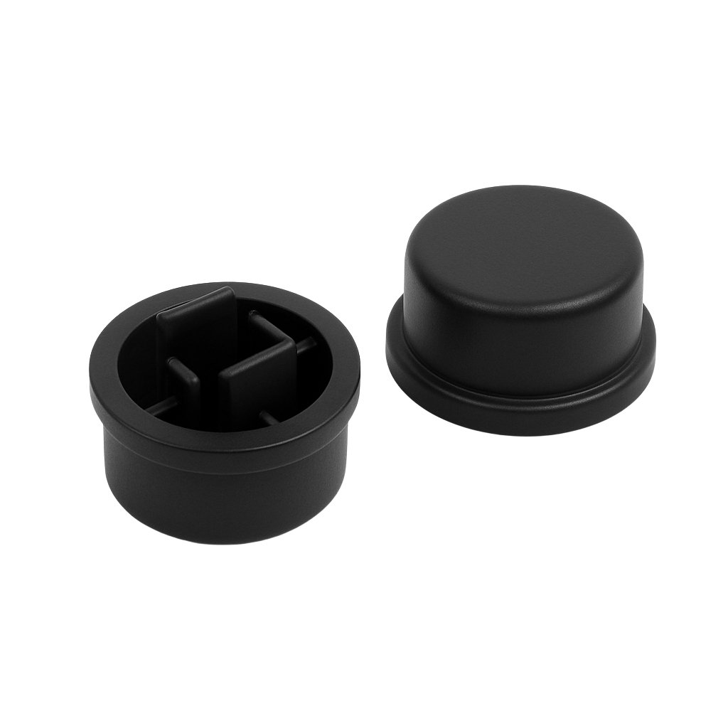 12x12mm Tact Switch Kapağı (Yuvarlak - Siyah) 1