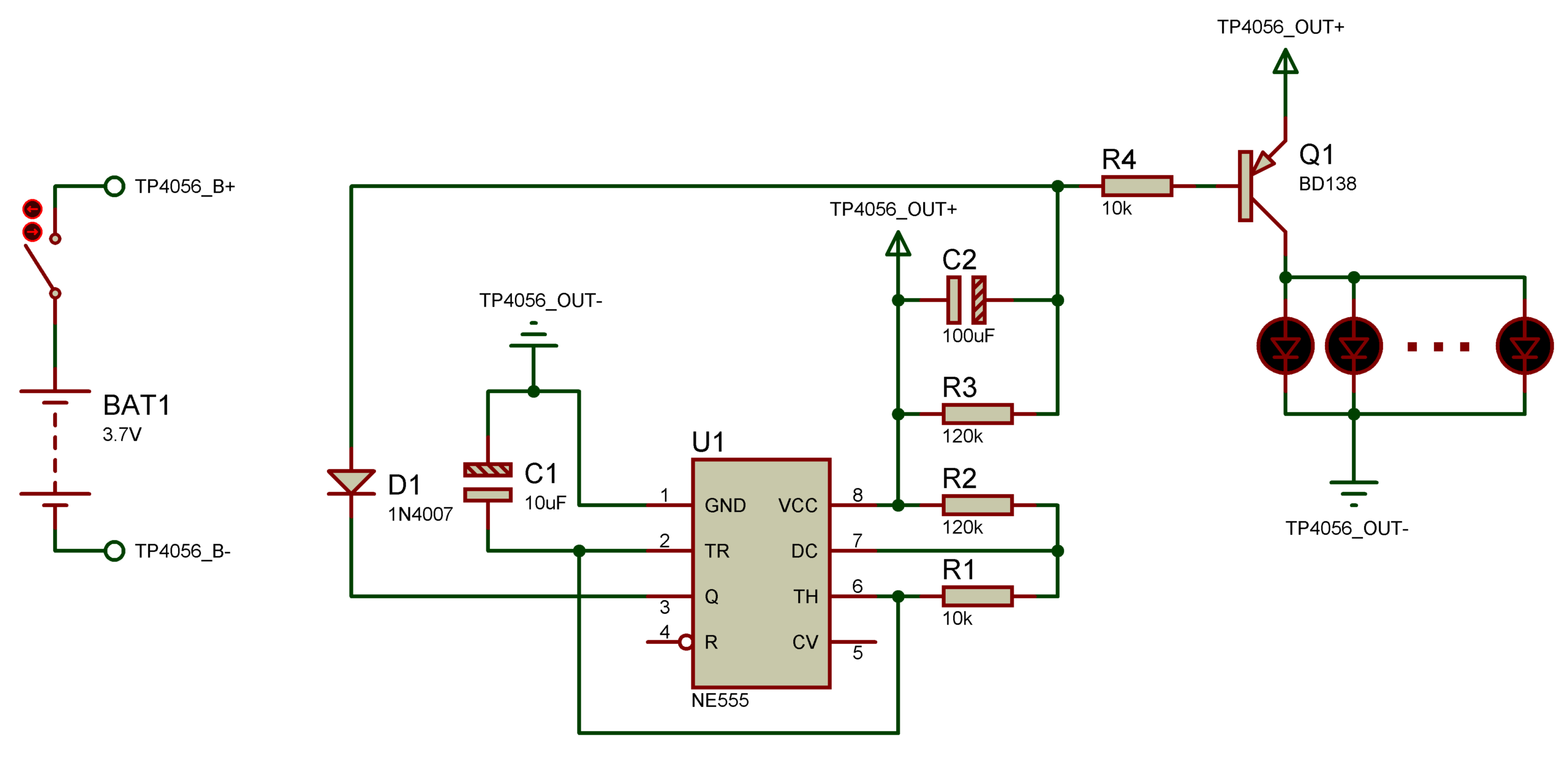NE555 Kalp Atis Efekti Şeması