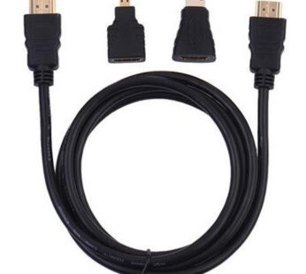 HDMI Kablo 1.5m + HDMI Mini ve HDMI Mikro Dönüştürücü