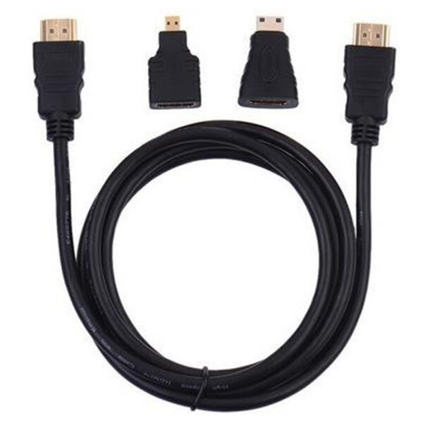 HDMI Kablo 1.5m + HDMI Mini ve HDMI Mikro Dönüştürücü