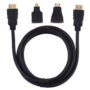 HDMI Kablo 1.5m + HDMI Mini ve HDMI Mikro Dönüştürücü