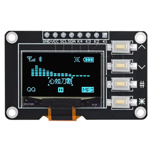 128×64 Mavi 0.96 inç 4 Butonlu Grafik OLED Display I2C