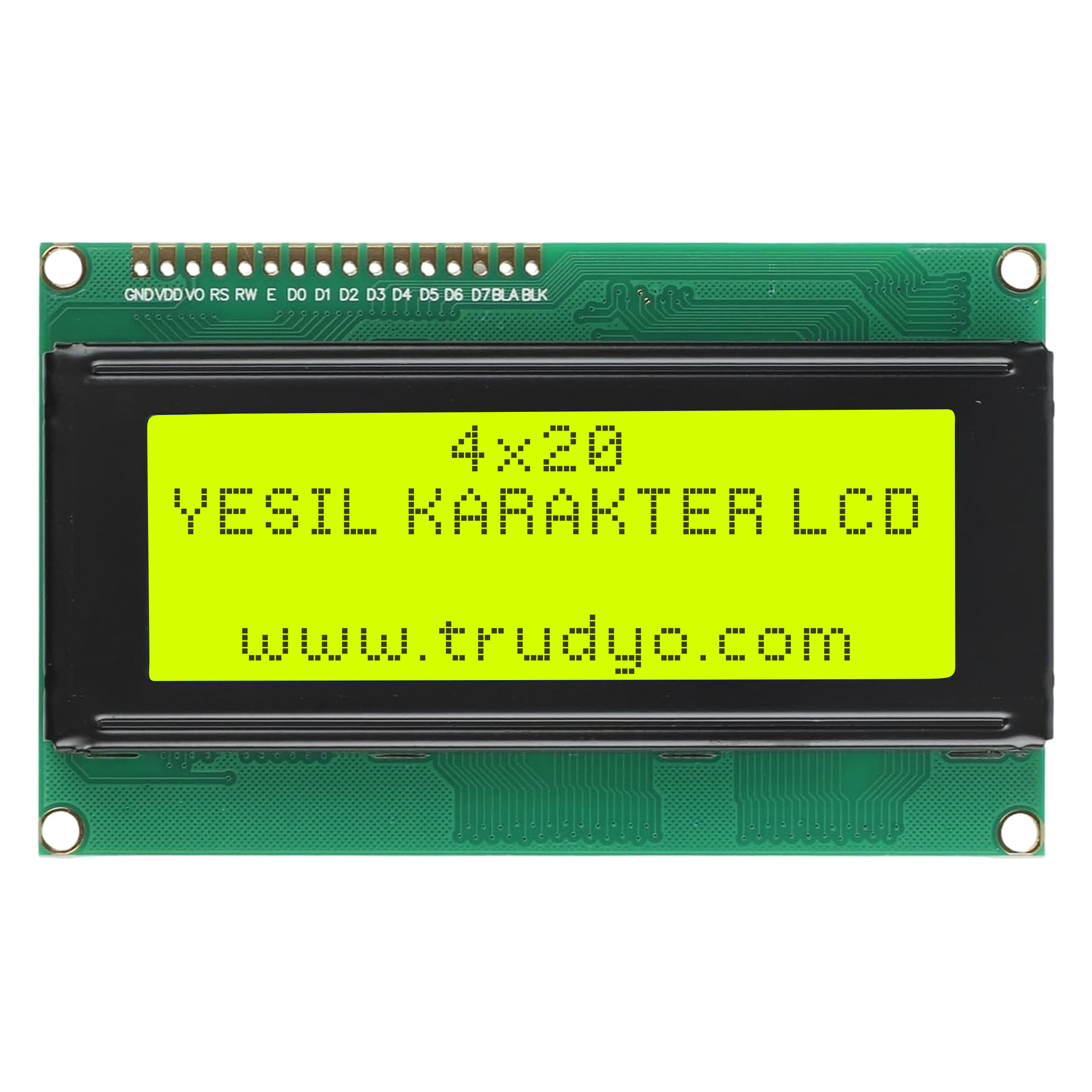 4x20 Yeşil Karakter LCD Display