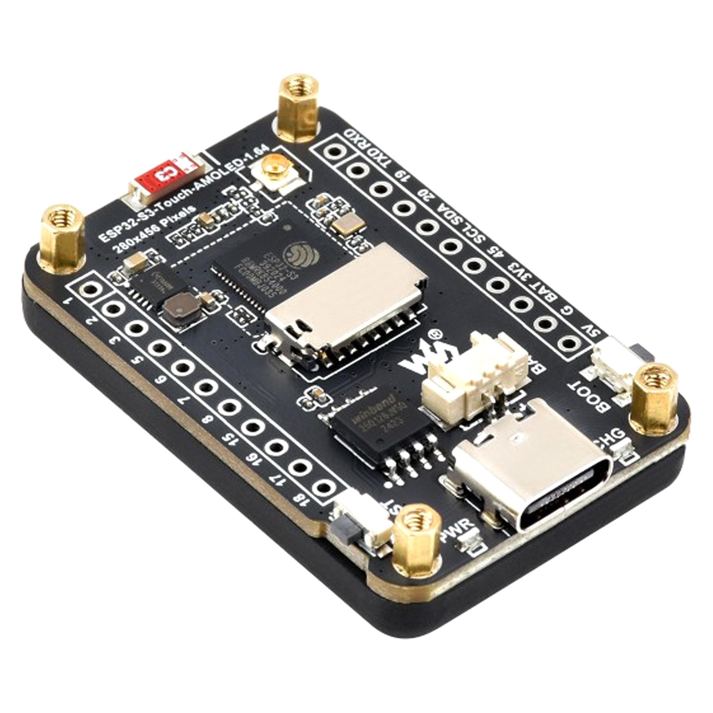 ESP32-S3 1.64 inç AMOLED Dokunmatik Ekranlı WiFi ve Bluetooth Geliştirme Kartı
