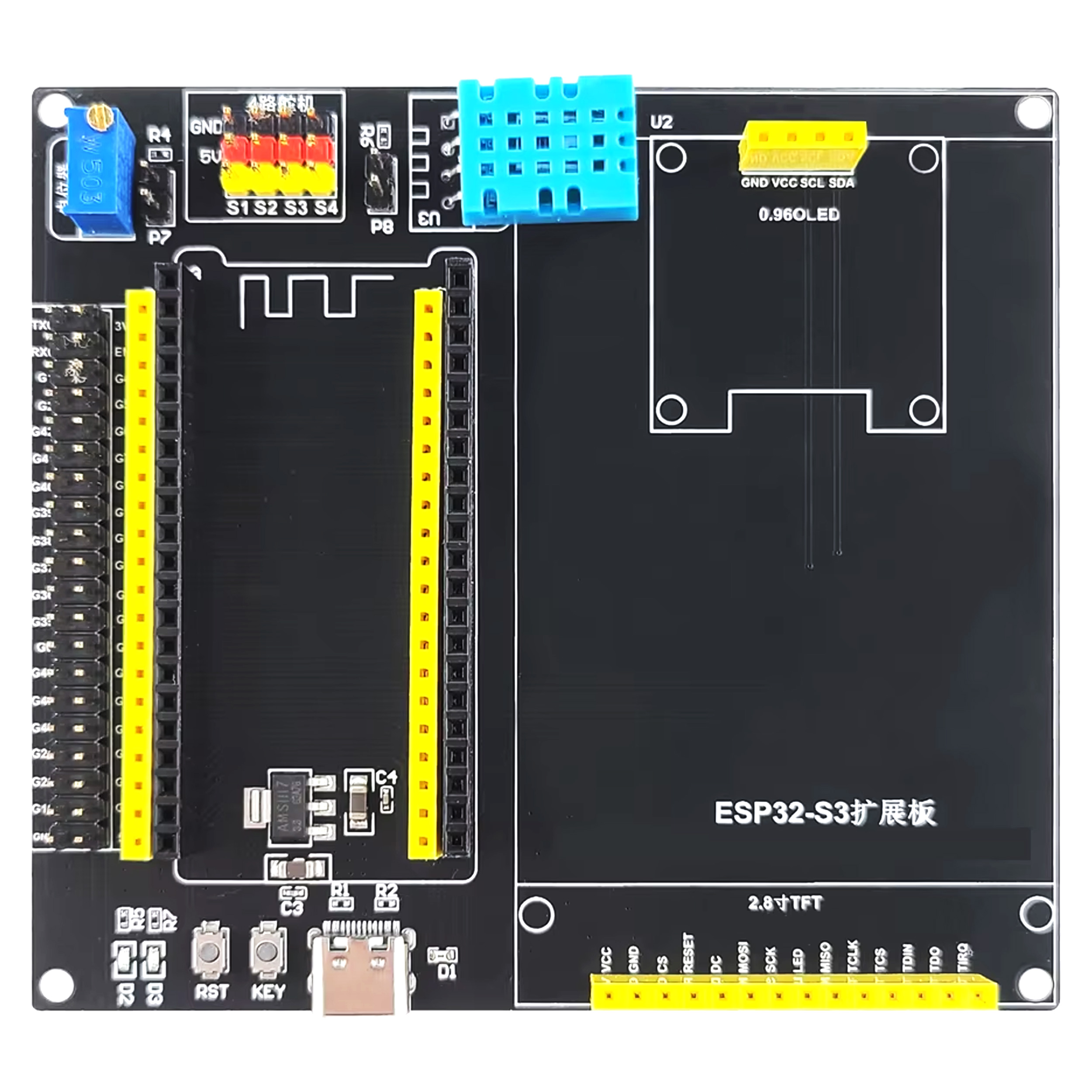 ESP32-S3 N16R8 2.8'' LCD'li Geliştirme Kartı