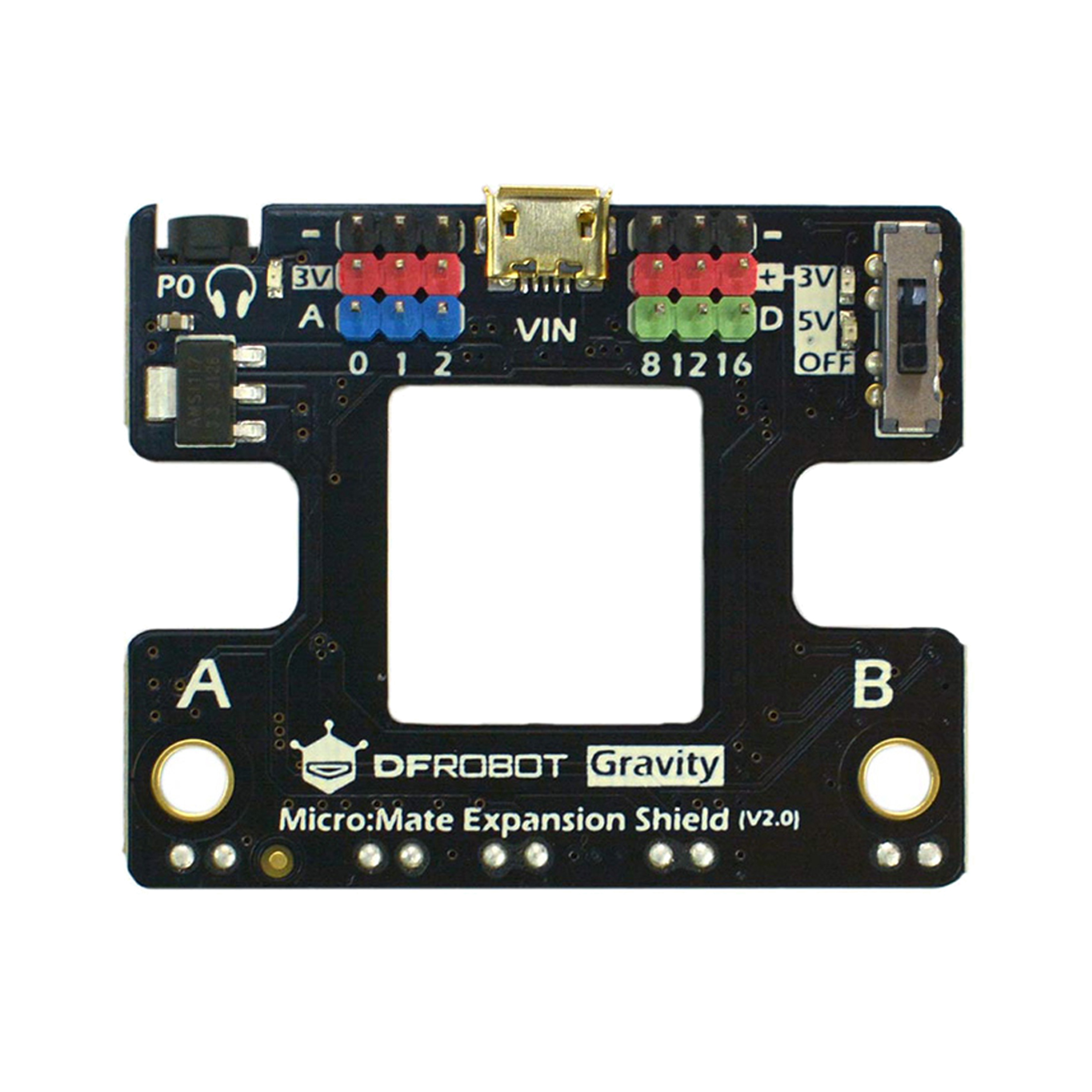 Micro Mate Mini Eklenti Kartı (Micro Bit İçin-Gravity Modül Uyumlu)