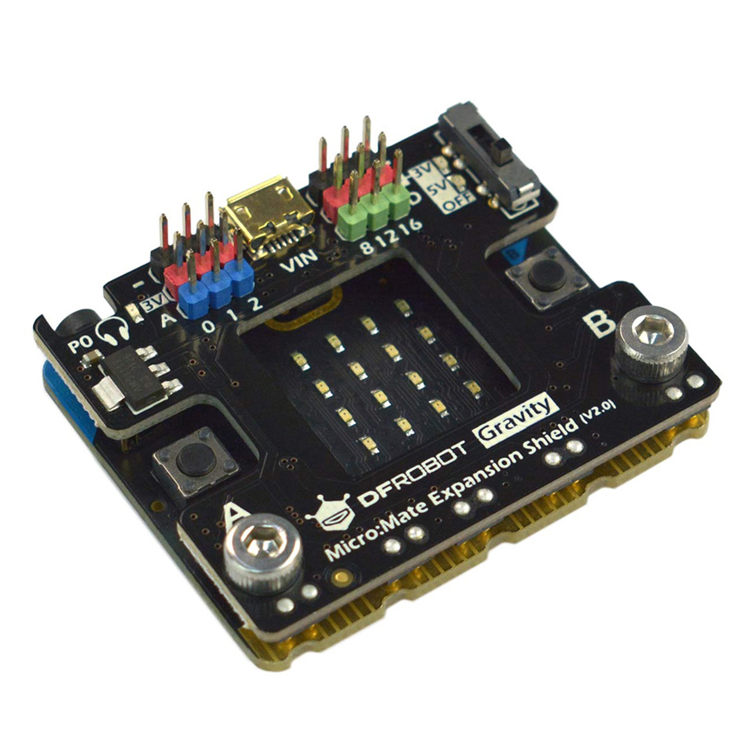 Micro Mate Mini Eklenti Kartı (Micro Bit İçin-Gravity Modül Uyumlu)