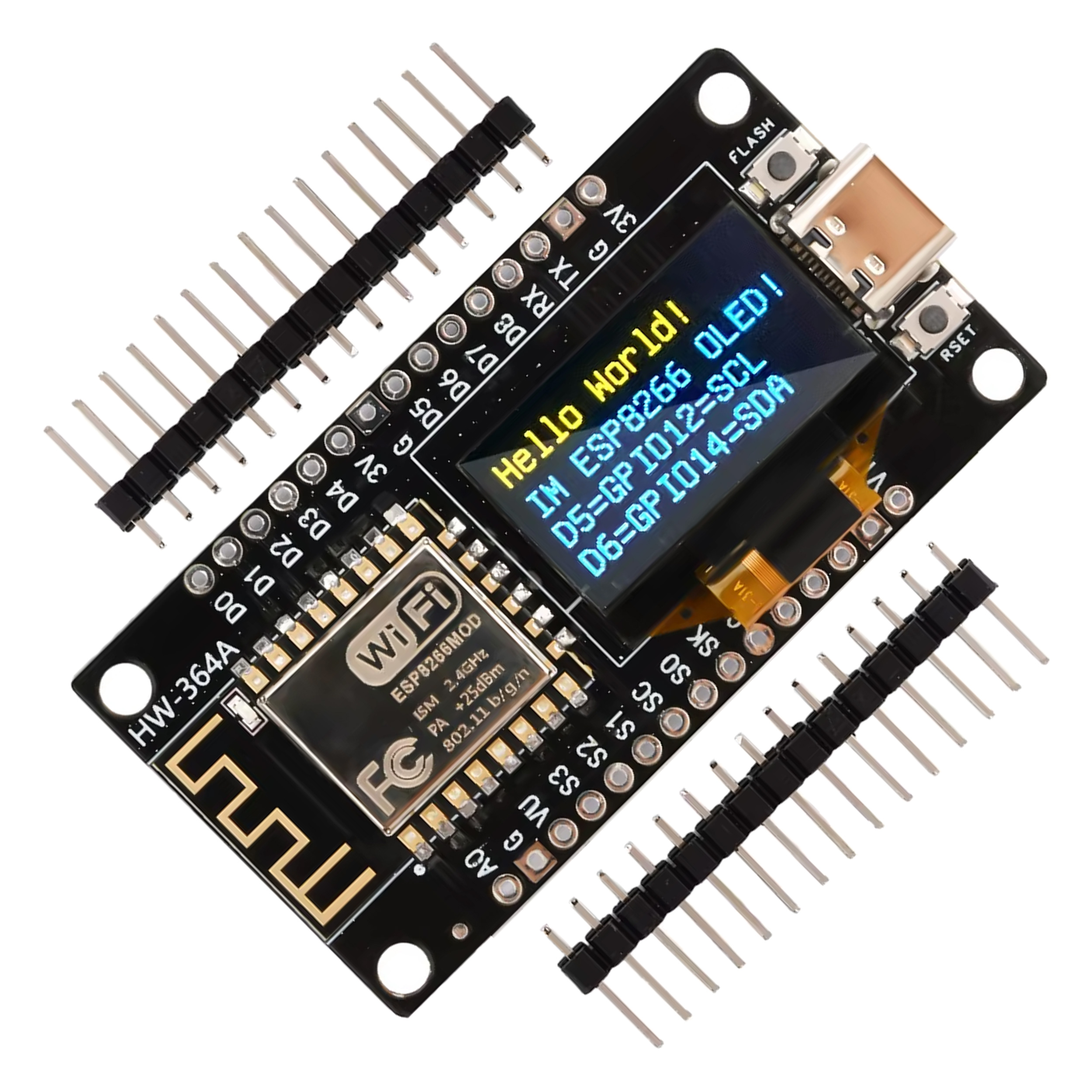 NodeMCU ESP8266 0.96 inç OLED Wifi Geliştirme Kartı Type-C
