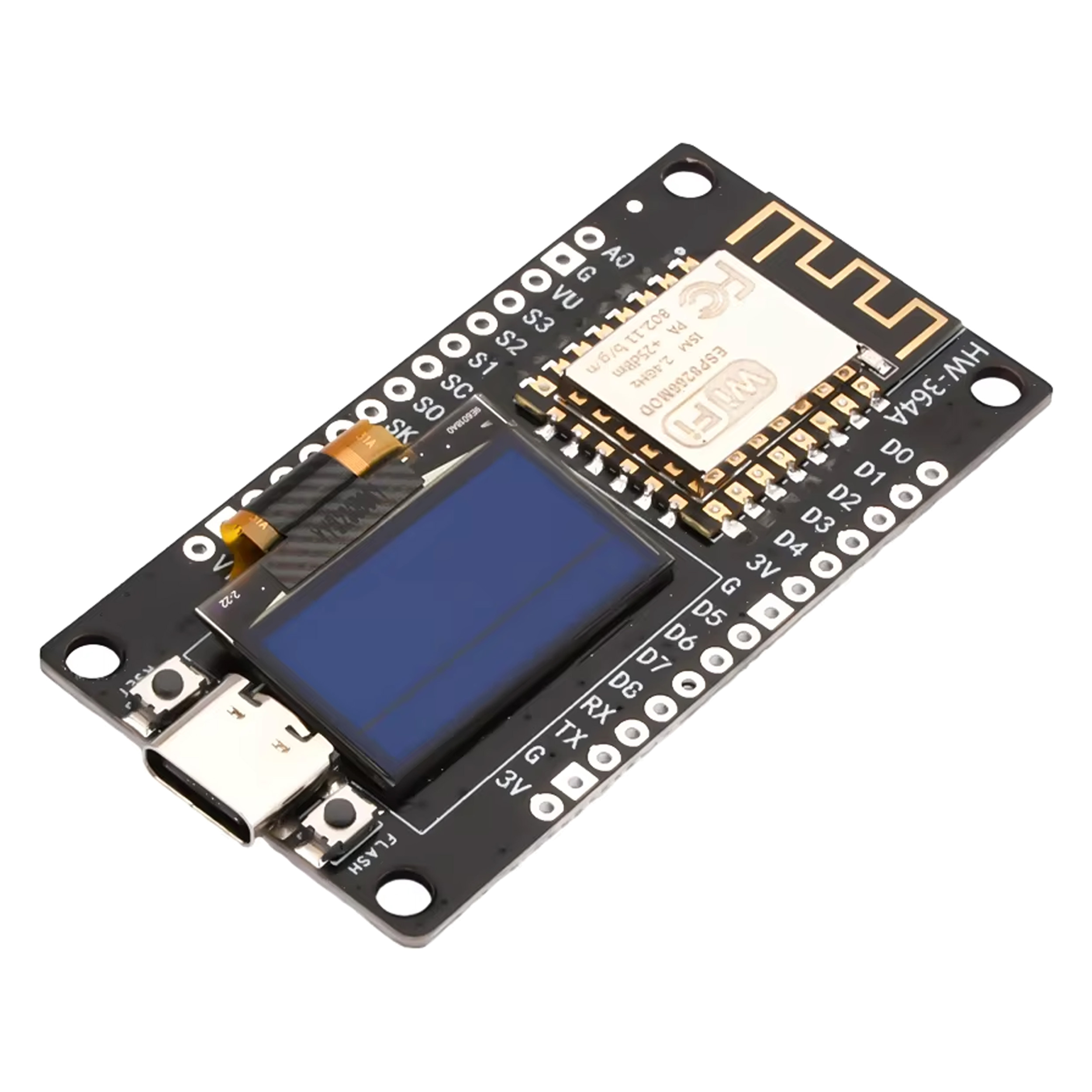 NodeMCU ESP8266 0.96 inç OLED Wifi Geliştirme Kartı Type-C