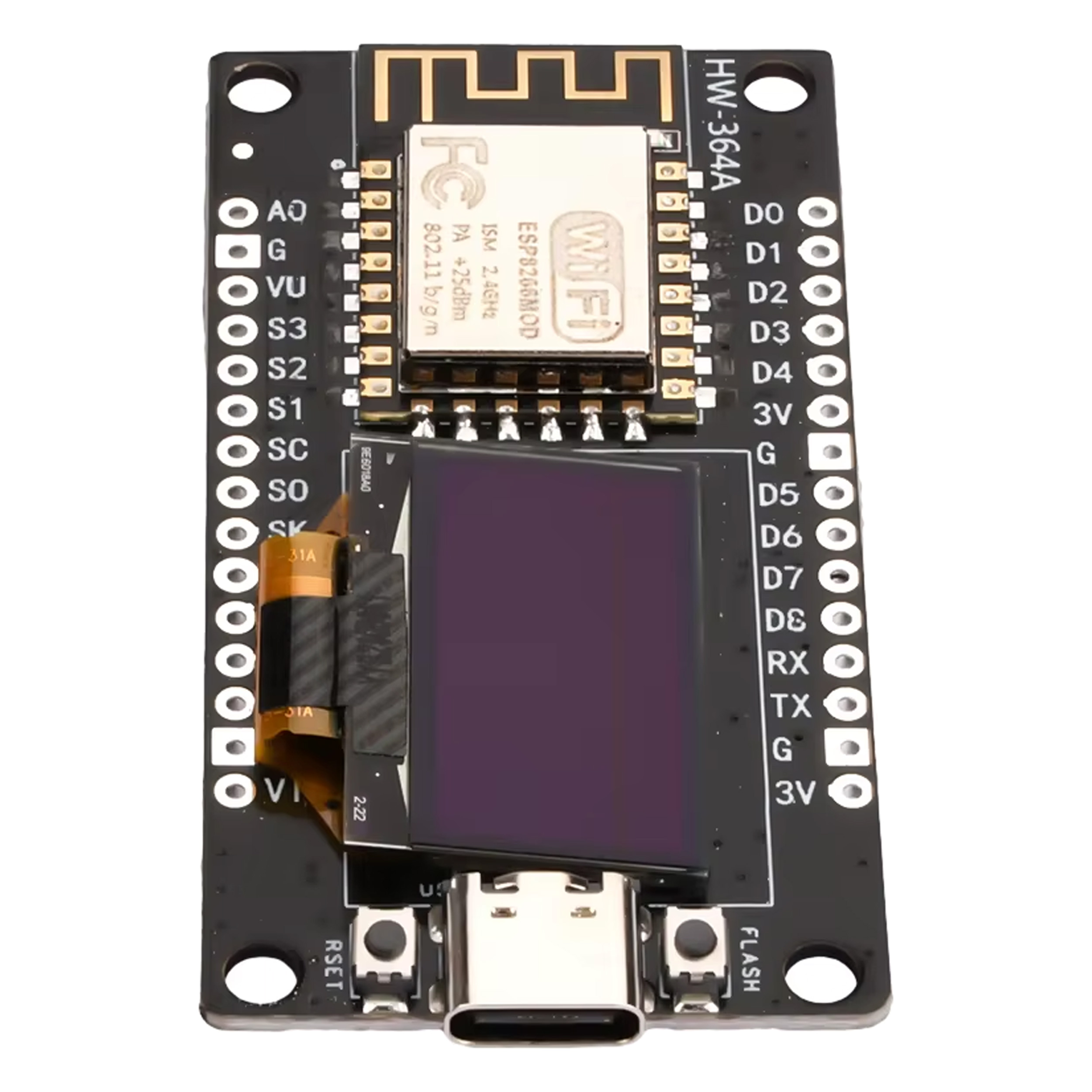 NodeMCU ESP8266 0.96 inç OLED Wifi Geliştirme Kartı Type-C
