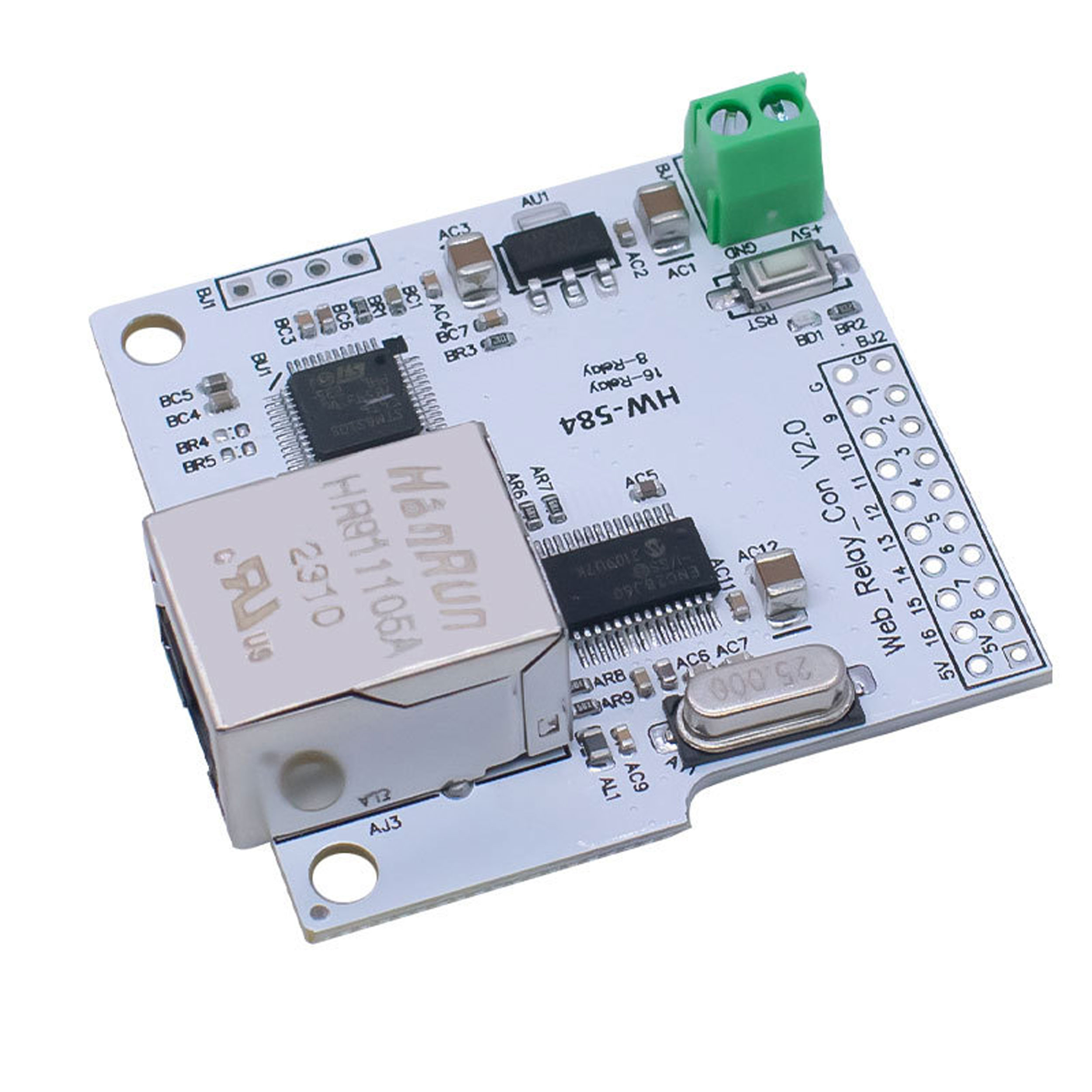 ENC28J60 W5100 16 Kanal Ethernet Web Röle Kontrol Kartı Modülü
